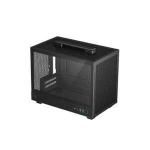 DeepCool CH160 Portable High Airflow Mini-ITX Computer Case Mini-Tower Gaming Cabinet - Black