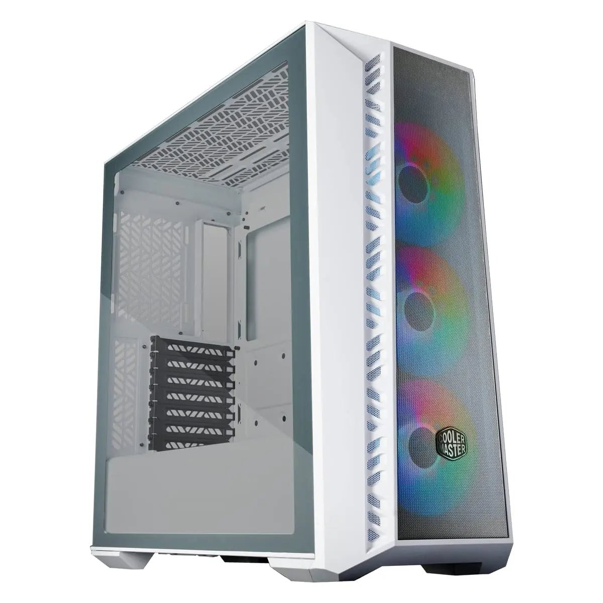 Cooler Master MasterBox MB520 Mesh ARGB E-ATX Mid-Tower Computer Cabinet with Pre-Installed Fans - White