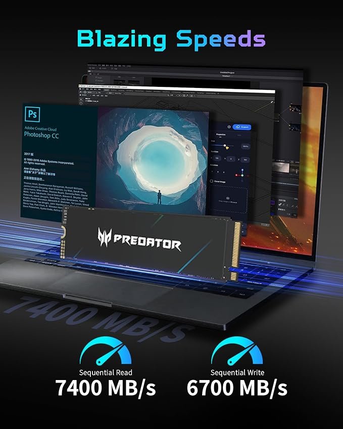 Acer Predator GM7000 512GB M.2 NVMe Gen4 Internal SSD - Image 2