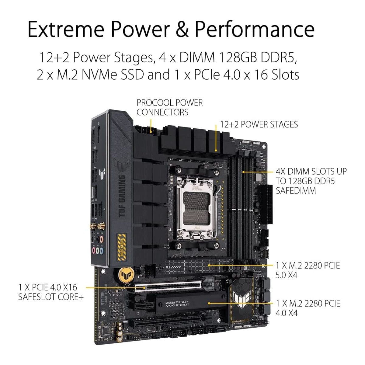 ASUS TUF GAMING B650M-Plus WIFI AMD B650 AM5 Micro-ATX Motherboard - Image 4