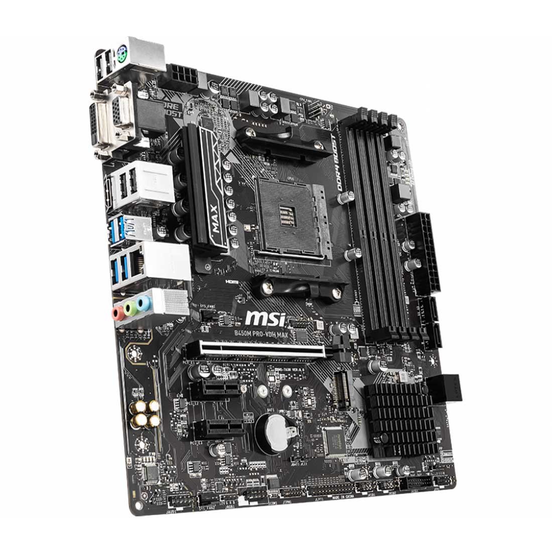MSI B450M PRO-VDH MAX AM4 Socket Dual Channel DDR4 Micro-ATX Gaming Motherboard - Image 3