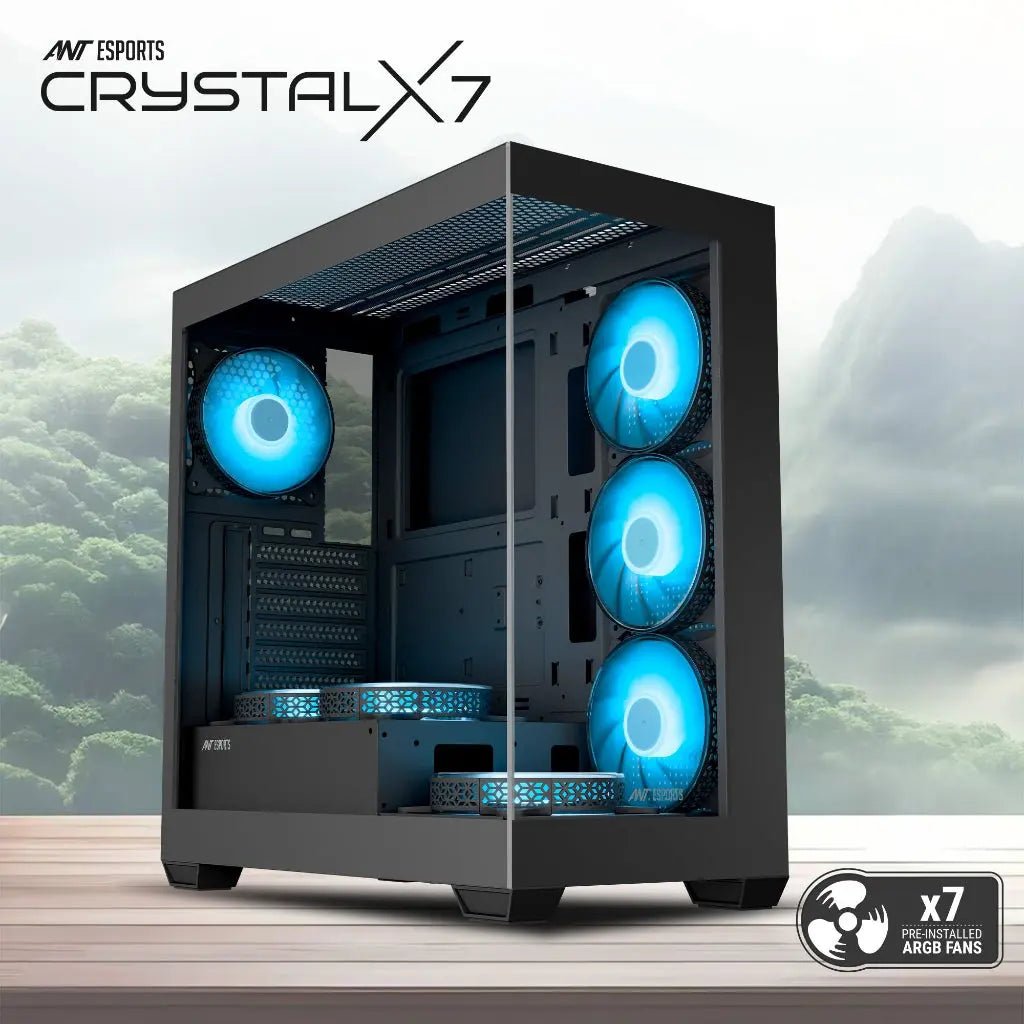 ANT Esports Crystal X7 ARGB ATX with Type-C Gaming Mid Tower Case