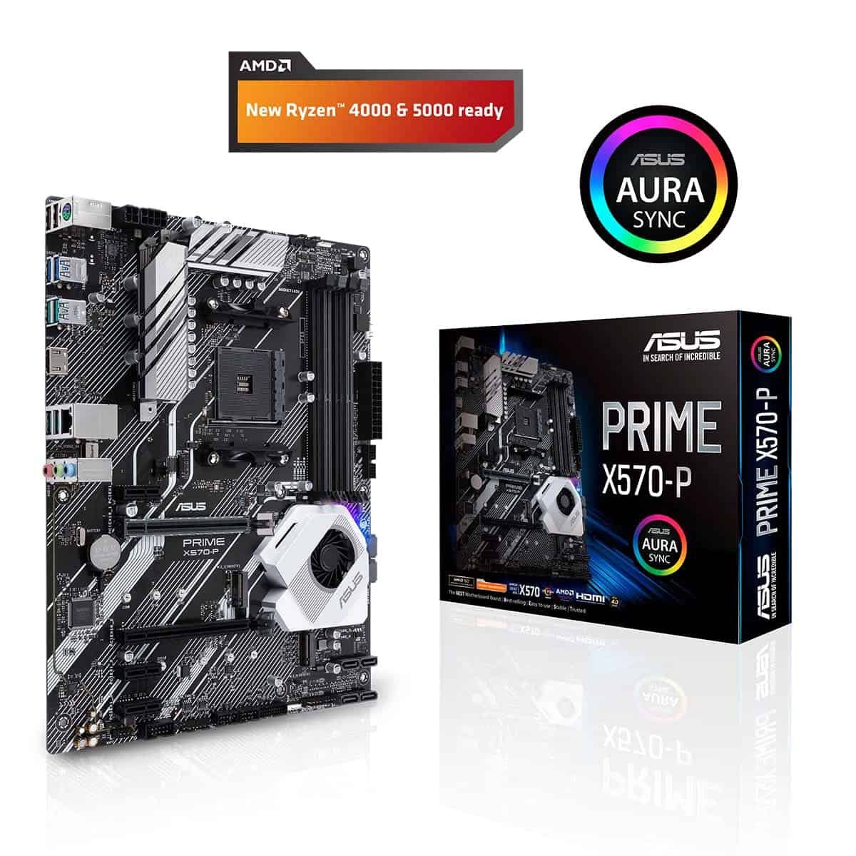 ASUS PRIME X570-P CSM AMD AM4 ATX motherboard with PCIe 4.0 Dual M.2 and Aura Sync
