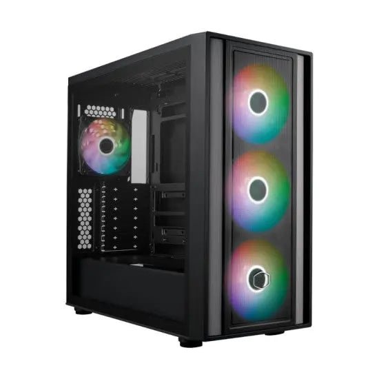 Cooler Master MasterBox 600 ARGB E-ATX Tempered Glass Side Panel Mid Tower Gaming Cabinet - Black