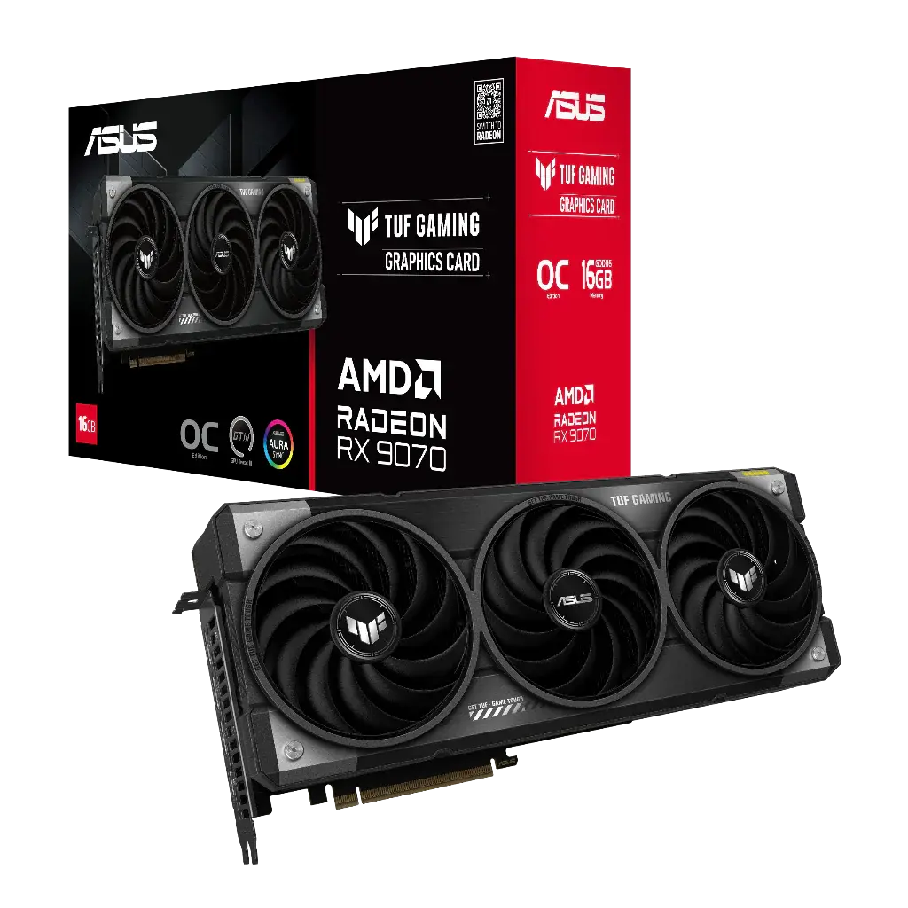 ASUS TUF Gaming Radeon RX 9070 OC Edition 16GB GDDR6 256-Bit Graphics Card