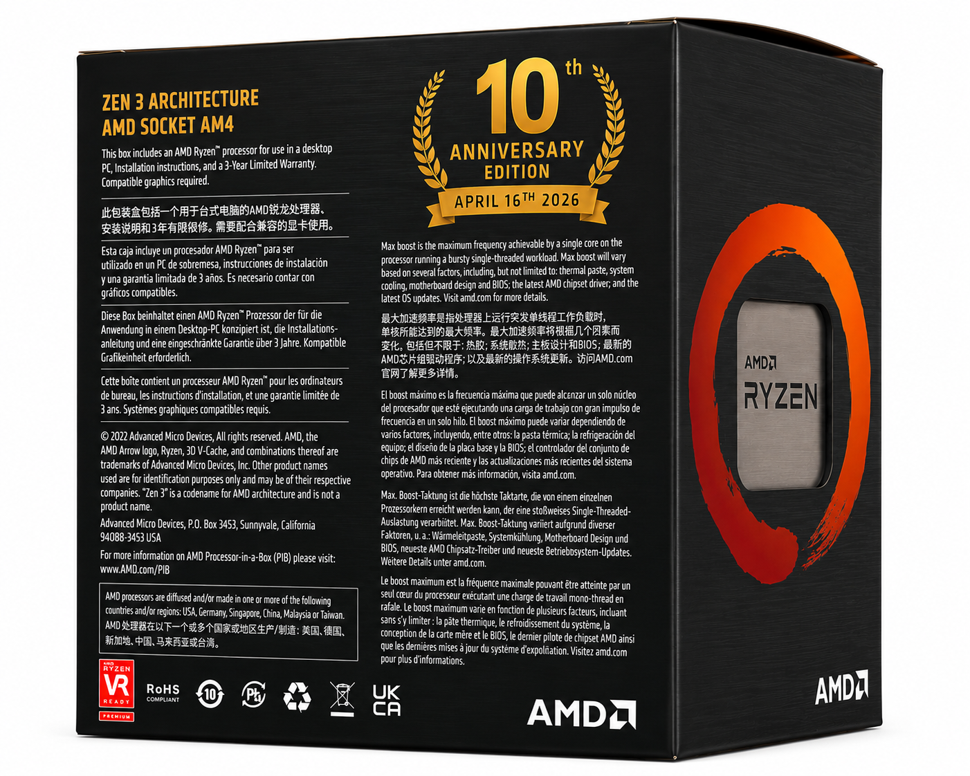 Ryzen 7 5800X3D AM4 10th Anniversary Edition Processor Brand New